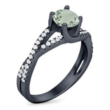 Art Deco Round Natural Stone Twisted Ring