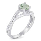 Art Deco Round Natural Stone Twisted Ring