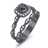 Two Piece Round Natural Stone Bridal Ring