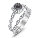 Two Piece Round Natural Stone Bridal Ring