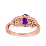 Art Deco Oval Natural Stone Promise Ring