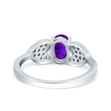 Art Deco Oval Natural Stone Promise Ring