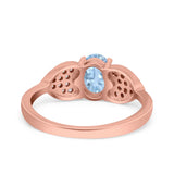Art Deco Oval Natural Stone Promise Ring