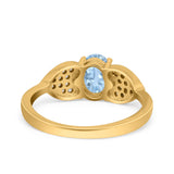 Art Deco Oval Natural Stone Promise Ring