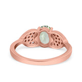 Art Deco Oval Natural Stone Promise Ring