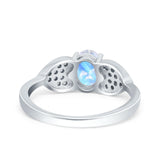 Art Deco Oval Natural Stone Promise Ring