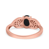 Art Deco Oval Natural Stone Promise Ring