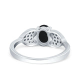 Art Deco Oval Natural Stone Promise Ring