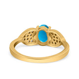 Art Deco Oval Natural Stone Promise Ring