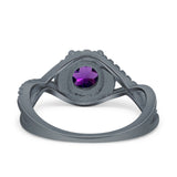 Round Natural Stone Twisted Ring