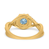 Round Natural Stone Twisted Ring