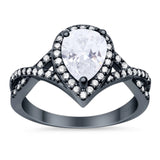 Art Deco Pear Infinity Twisted Ring  