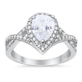 Art Deco Pear Infinity Twisted Ring  