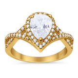 Art Deco Pear Infinity Twisted Ring  