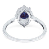 Art Deco Round Natural Stone Halo Ring