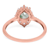 Art Deco Round Natural Stone Halo Ring