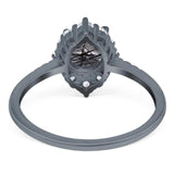 Art Deco Round Natural Stone Halo Ring
