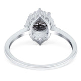 Art Deco Round Natural Stone Halo Ring