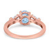 Oval Natural Stone Three Stone Ring