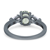 Oval Natural Stone Three Stone Ring