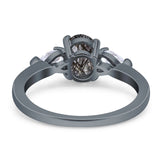 Oval Natural Stone Three Stone Ring