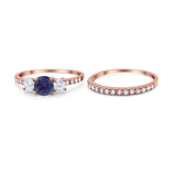 Three Stone Round Vintage Style Ring
