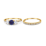 Three Stone Round Vintage Style Ring