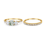 Three Stone Round Vintage Style Ring