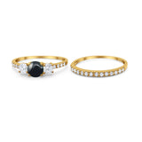 Three Stone Round Vintage Style Ring