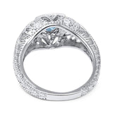 Art Deco Round Natural Stone Filigree Ring