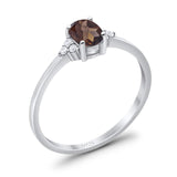 Art Deco Oval Natural Stone Wedding Ring