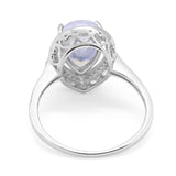 Art Deco Pear Natural Stone Wedding Ring