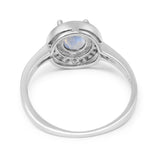 Vintage Style Halo Round Natural Stone Ring