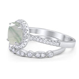Two Piece Round Natural Stone Bridal Ring