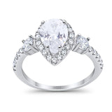 Art Deco Pear Natural Stone Trio Ring