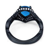 Pear Teardrop Natural Stone Twisted Ring