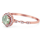 Vintage Style Round Natural Stone Floral Ring