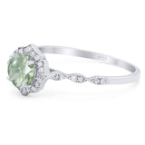 Vintage Style Round Natural Stone Floral Ring