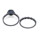 Two Piece Oval Natural Stone Bridal Ring