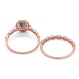 Two Piece Oval Natural Stone Bridal Ring