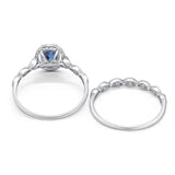 Two Piece Oval Natural Stone Bridal Ring