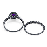Two Piece Oval Natural Stone Bridal Ring