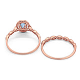Two Piece Oval Natural Stone Bridal Ring