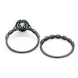 Two Piece Oval Natural Stone Bridal Ring