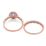 Two Piece Oval Natural Stone Bridal Ring