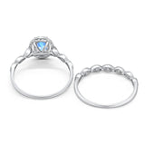 Two Piece Oval Natural Stone Bridal Ring