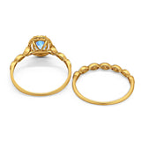 Two Piece Oval Natural Stone Bridal Ring