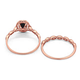 Two Piece Oval Natural Stone Bridal Ring