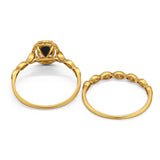 Two Piece Oval Natural Stone Bridal Ring