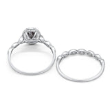 Two Piece Oval Natural Stone Bridal Ring
